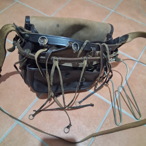 Vintage leder jagdtasche - leder, /
