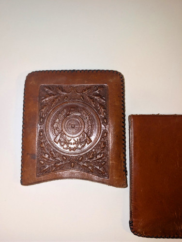 Vintage leder zigarettenhülle - leder,